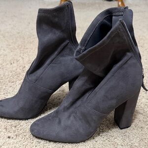Steve Madden Charcoal Heeled Boots